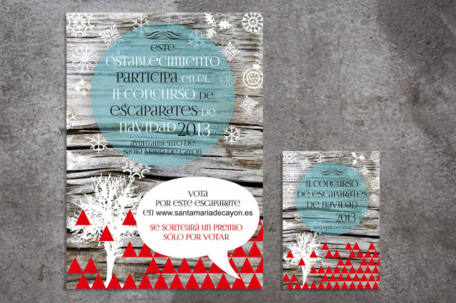 cartel-flyer-afiche-puclicidad-concurso-escaparatismo-escaparate-navidad-2013-diseño-flyer-cartel-reno-arlbol-madera-moderno-ayuntamiento-cayon